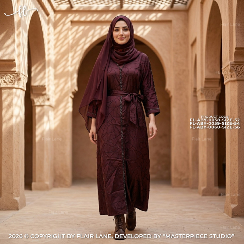 Long Party Borqa with Matching Hijab