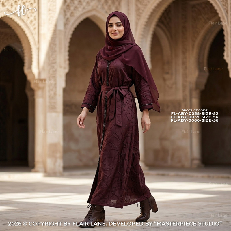 Long Party Borqa with Matching Hijab