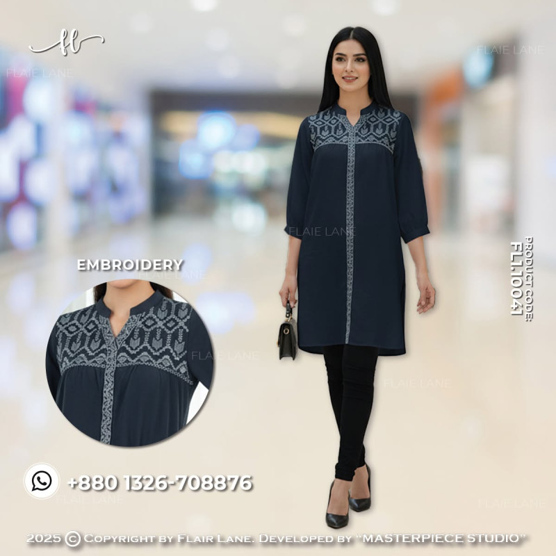 LADIES/GIRLS ROUND NECK TOPS WITH 3/4 SLEEVE