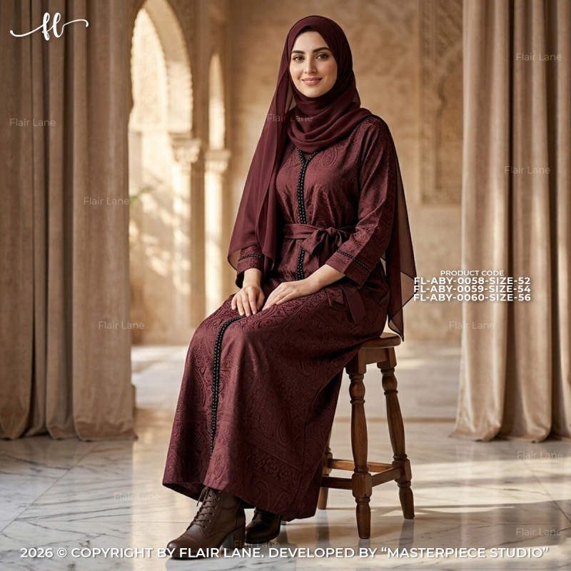 Long Party Borqa with Matching Hijab