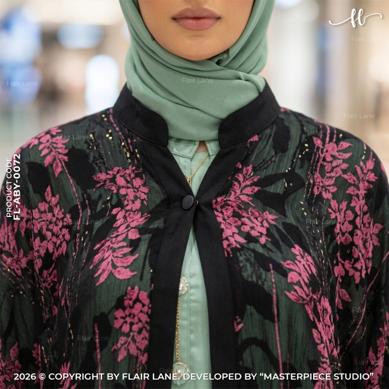 Semi-Long Printed 1 Button Kaftan Cape