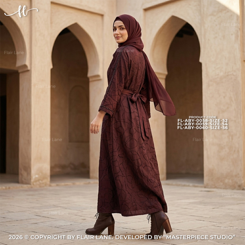 Long Party Borqa with Matching Hijab