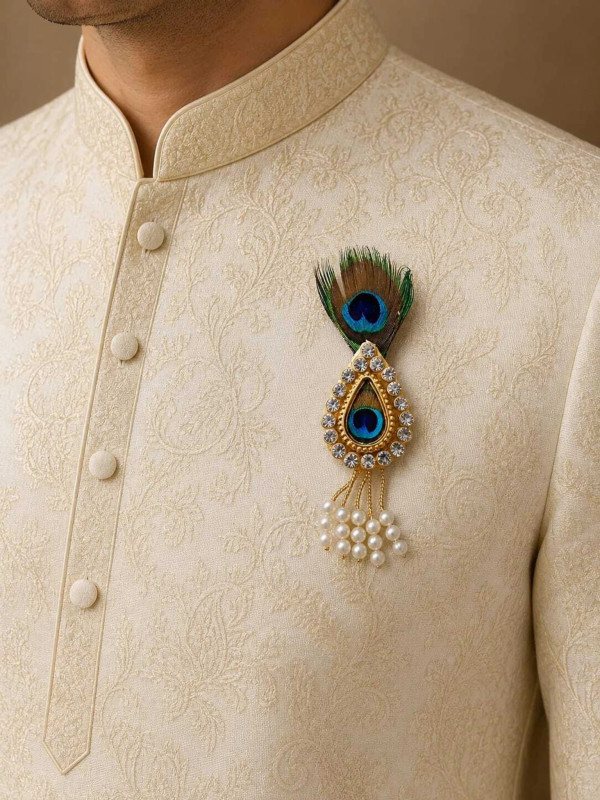 FASHIONINSTA Mor Dimond Brooches/Brooch/Broaches for wedding engagement Men and Women Brooch (Multicolor)