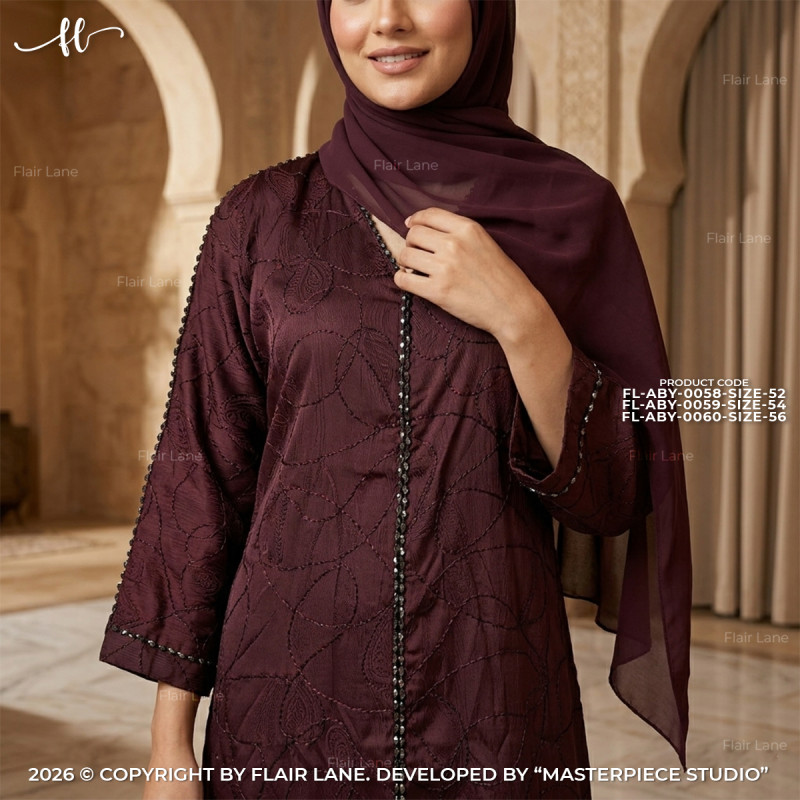 Long Party Borqa with Matching Hijab
