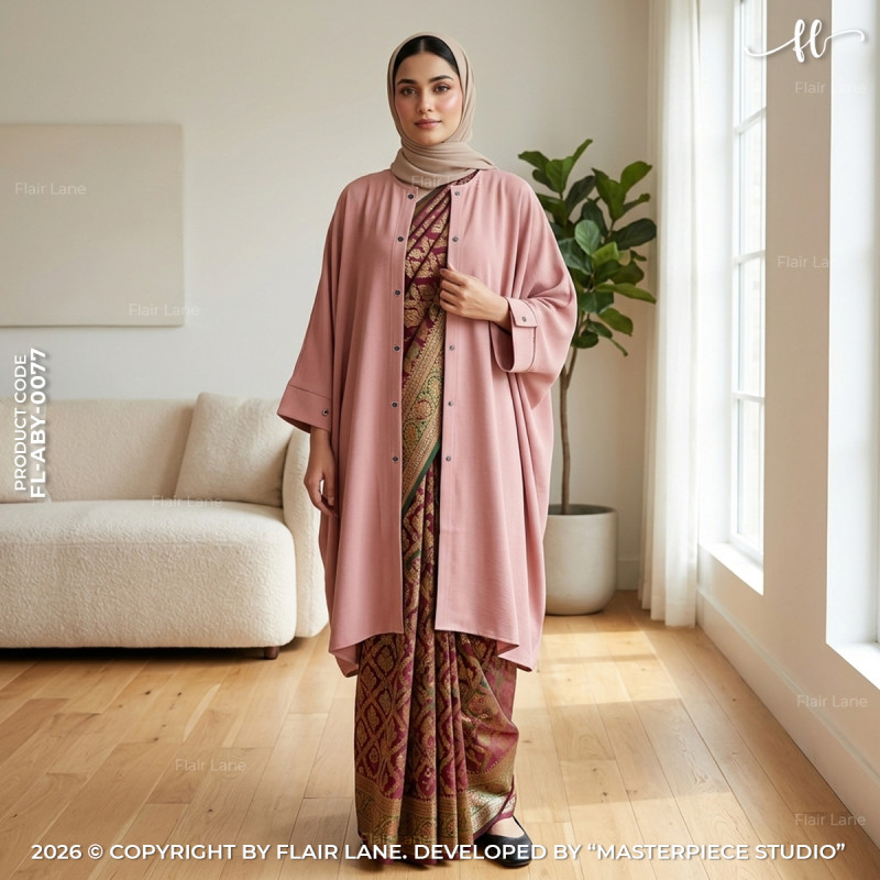 Semi-Long 6 Button Kaftan Cape with Cuffed Sleeve