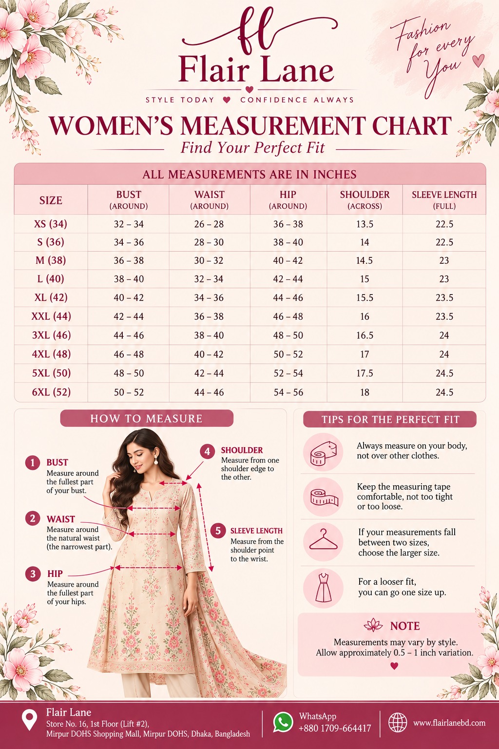 Size chart